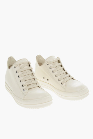 Lace-up Leather Sneakers with Rubber Sole