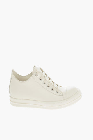 Lace-up Leather Sneakers with Rubber Sole