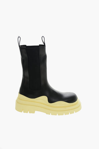 Contrasting Sole Leather Chelsea Booties