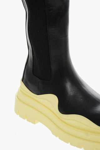 Contrasting Sole Leather Chelsea Booties