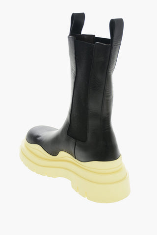 Contrasting Sole Leather Chelsea Booties