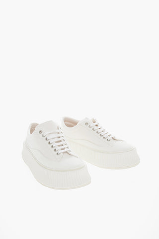Lace-up Canvas Sneakers with Platform Sole