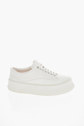 Lace-up Canvas Sneakers with Platform Sole
