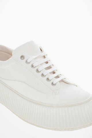 Lace-up Canvas Sneakers with Platform Sole