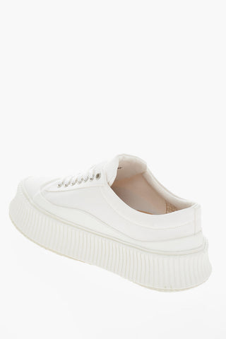 Lace-up Canvas Sneakers with Platform Sole