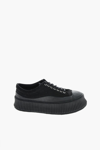 Lace-up Canvas Sneakers with Platform Sole