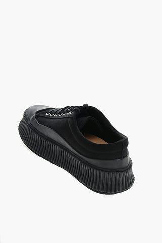 Lace-up Canvas Sneakers with Platform Sole