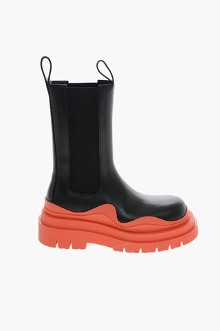 Chelsea-Stiefeletten aus Leder mit kontrastierender Sohle