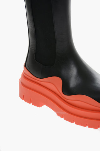 Chelsea-Stiefeletten aus Leder mit kontrastierender Sohle