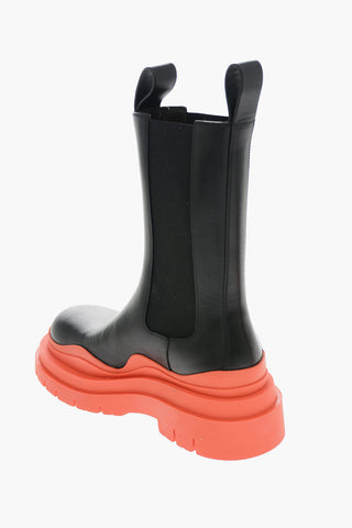 Chelsea-Stiefeletten aus Leder mit kontrastierender Sohle
