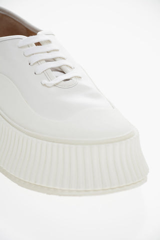 Lace-up Leather Sneakers with Platform Sole