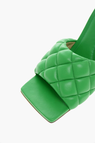 Open Toe Quilted Leather Mules 8cm