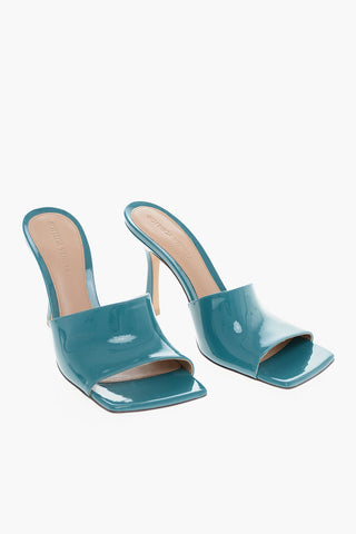 Open Toe STRETCH Patent Leather Mules 9cm