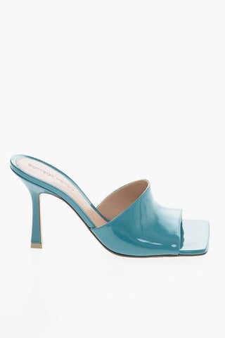 Open Toe STRETCH Patent Leather Mules 9cm