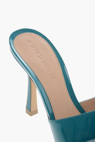 Open Toe STRETCH Patent Leather Mules 9cm