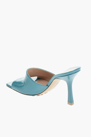 Open Toe STRETCH Patent Leather Mules 9cm