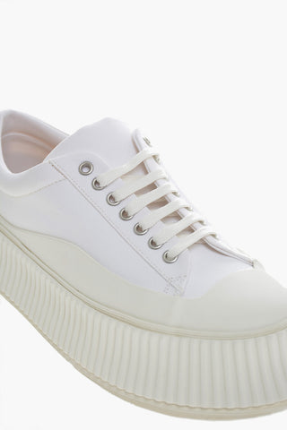 Lace-up Canvas Sneakers with Platform Sole