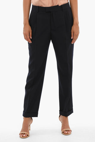 Double Pleated Slim Fit Pants