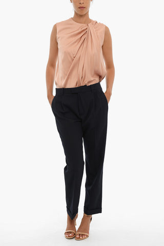 Double Pleated Slim Fit Pants