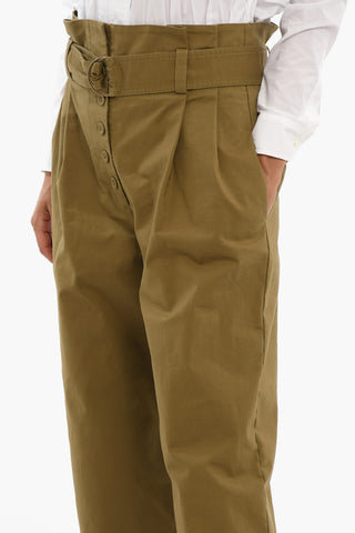 Belted High-waisted Wide Fit Pants