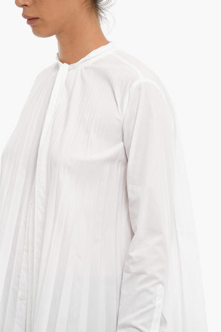 Camicia Plissettata A Maniche Lunghe Con Collo A Fiocco