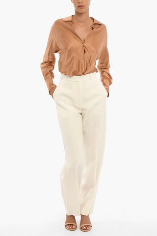 Silk Blend Wide Fit Pants