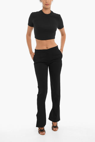 Pantaloni Flared con Spacchi Laterali