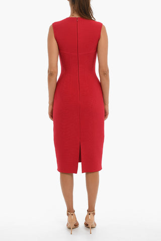 Sleeveless Bodycon Dress With Back Slit