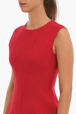 Sleeveless Bodycon Dress With Back Slit