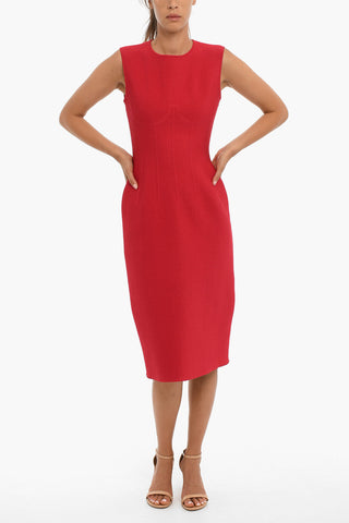 Sleeveless Bodycon Dress With Back Slit