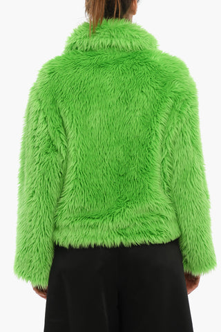 Hooded Zipped Faux-fur Coat