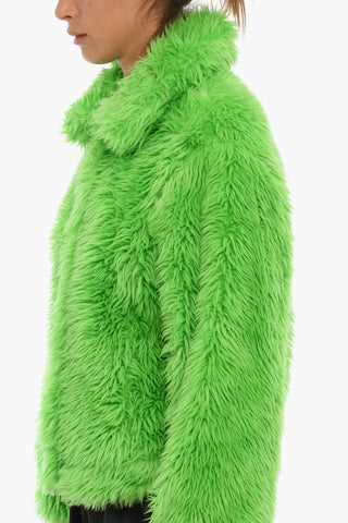 Hooded Zipped Faux-fur Coat