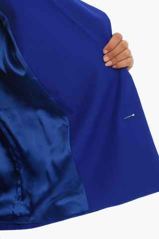 Lined Double Breasted Blazer With Flap Pockets