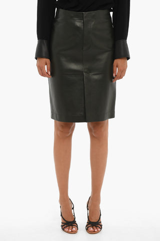 Leather Skirt With Front Slit