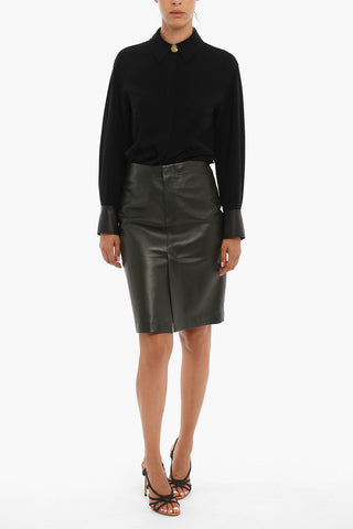 Leather Skirt With Front Slit