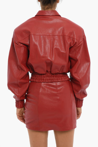 Blouson fit Cropped Leather Jacket