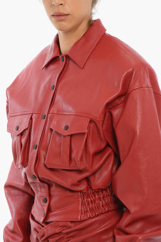 Blouson fit Cropped Leather Jacket