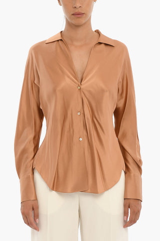Camicia A Maniche Lunghe In Seta