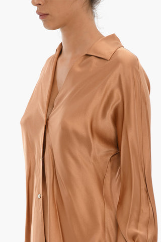 Camicia A Maniche Lunghe In Seta