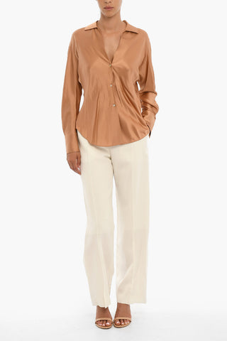 Camicia A Maniche Lunghe In Seta