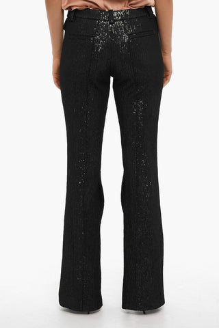 Sequined ELJAS Pants With Front Slits
