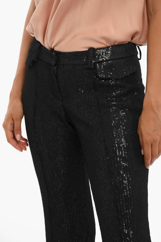 Sequined ELJAS Pants With Front Slits