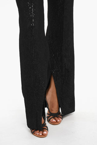 Sequined ELJAS Pants With Front Slits