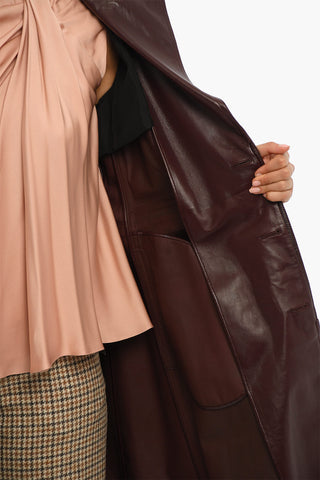 Belted Leather Double Breasted Trench