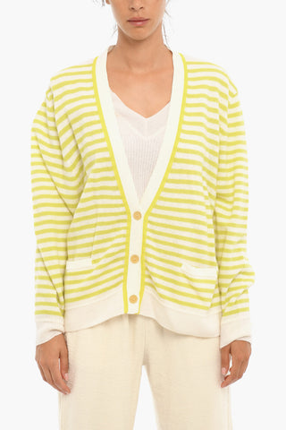  Striped Blend Wool Cardigan 