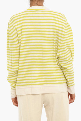  Striped Blend Wool Cardigan 