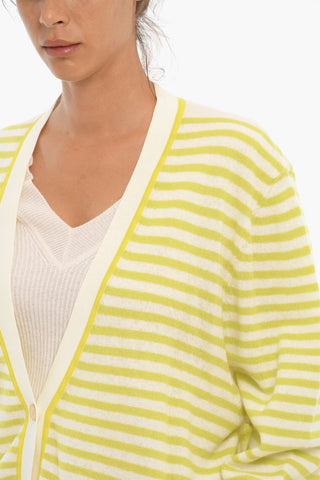  Striped Blend Wool Cardigan 
