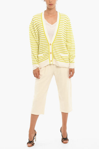  Striped Blend Wool Cardigan 