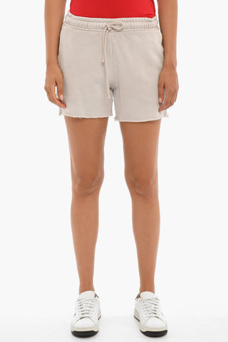 Brushed Cotton Shorts with Raw Hem
