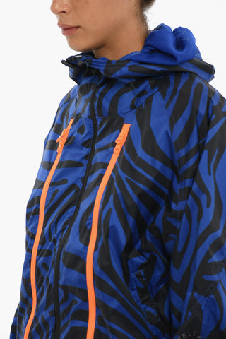 ADIDAS Giacca A Vento Con Cappuccio E Stampa Animalier